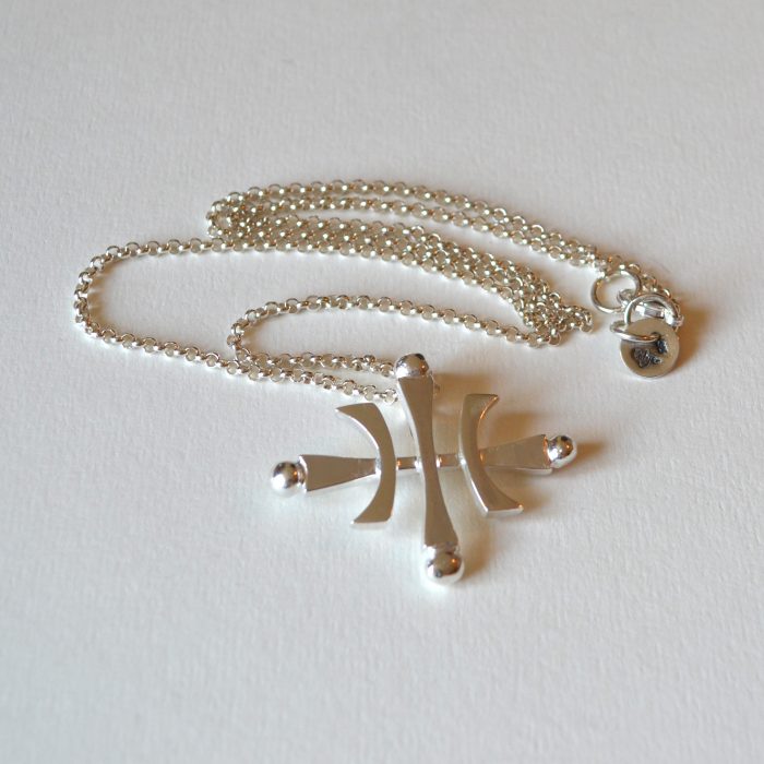 Carl Sentance Silver logo necklace